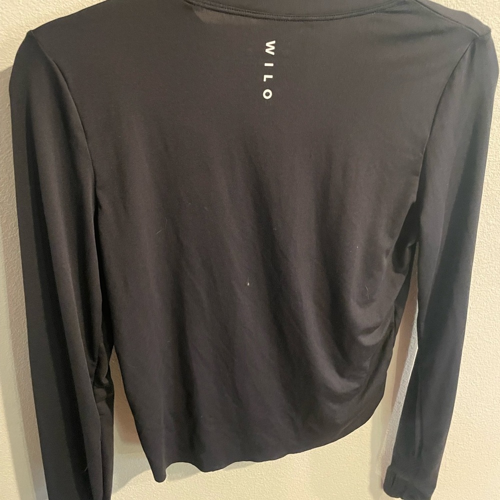 Wilo The Label Women's Black‎ Movement Twist Layer Top Round Neck Pullover Large - Picture 3 of 6